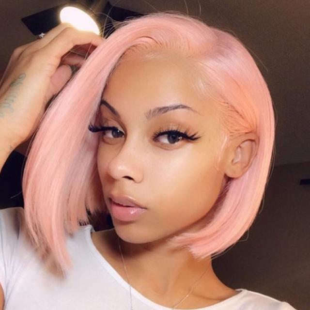 Natural Short Pink Bob Wig For Women Chloeculture